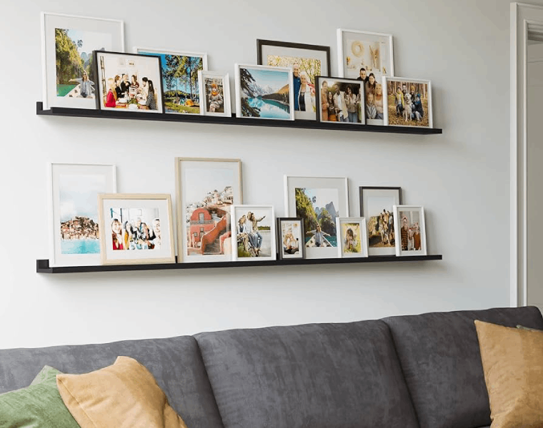 Mural com Prateleiras de Fotos