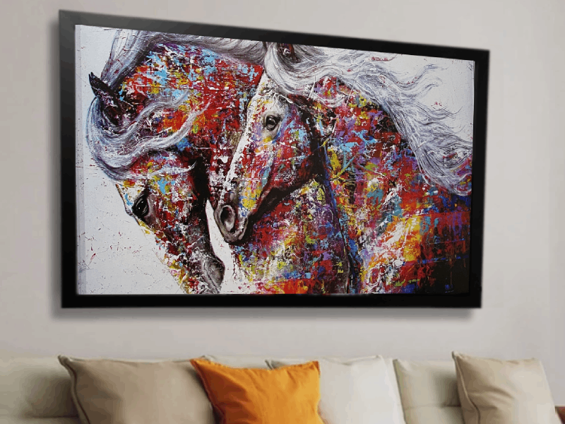 Quadro cavalo colorida para sala e parede