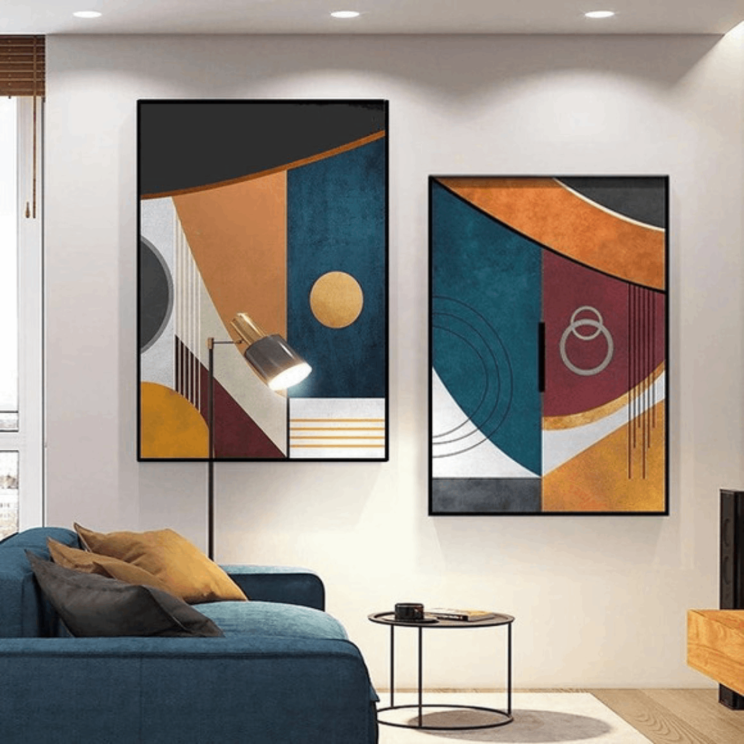 quadro moderno abstrato na sala