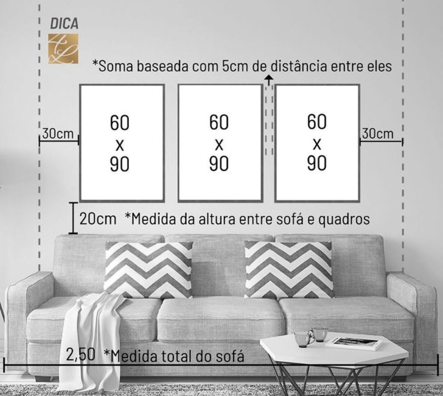 tamanho ideal quadro na sala melhor proporcao